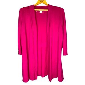 Charter Club Woman Bright Pink Knit Open Front Cardigan in Size 1X